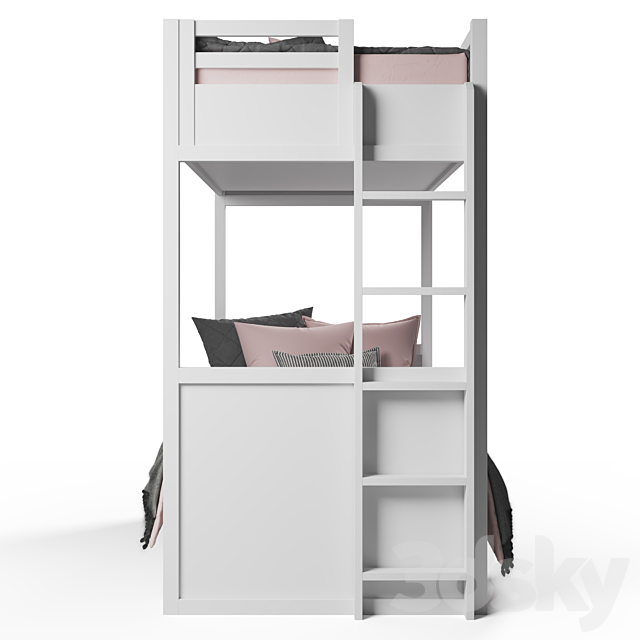 Avalon Bunk Bed with Trundle 3DS Max Model - thumbnail 3