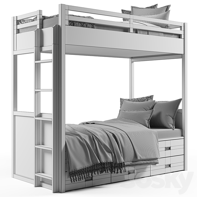 Avalon Bunk Bed with Trundle 3DS Max Model - thumbnail 6