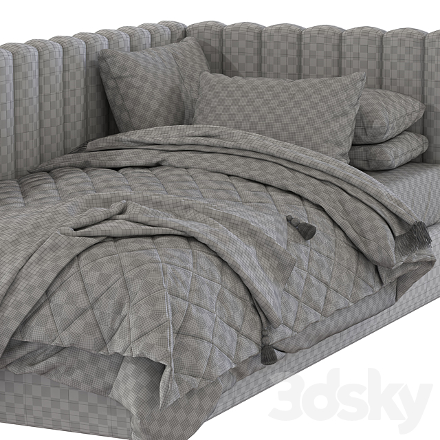 Avalon Upholstered Corner Bed 3DSMax File - thumbnail 5