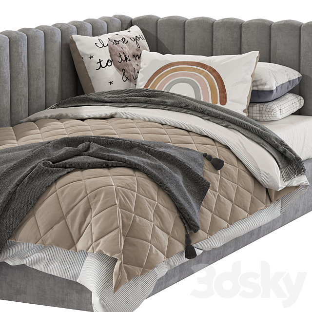 Avalon Upholstered Corner Bed 3DSMax File - thumbnail 6