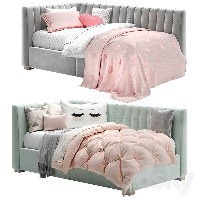 Avalon Upholstered Corner Storage Bed 3ds Max - thumbnail 1