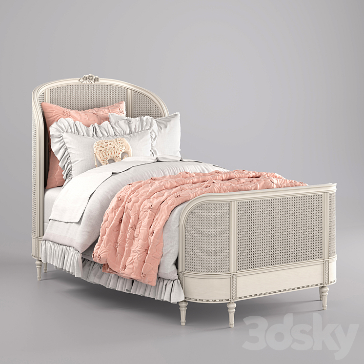 AVELINE CANE PANEL BED Restoration Hardware 3DS Max - thumbnail 1