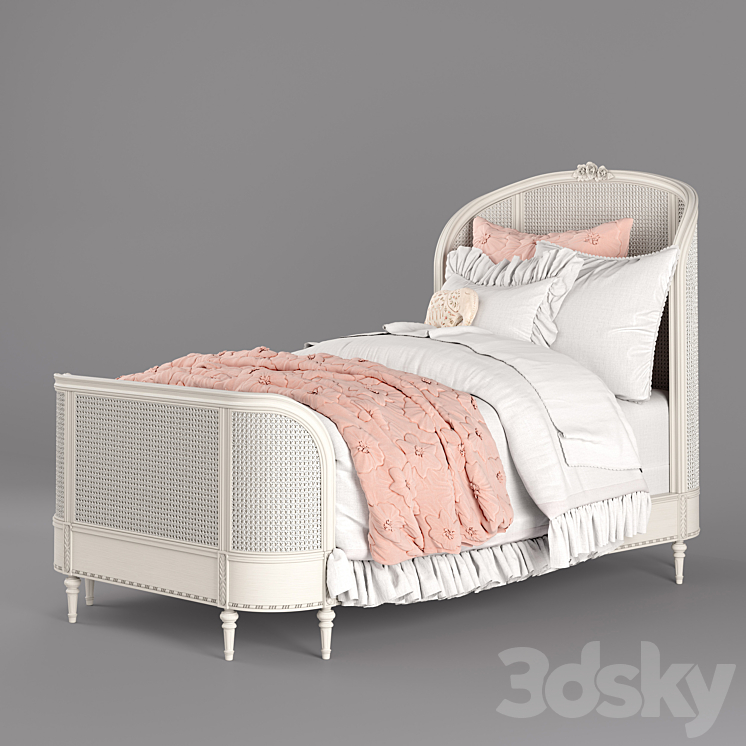 AVELINE CANE PANEL BED Restoration Hardware 3DS Max - thumbnail 2