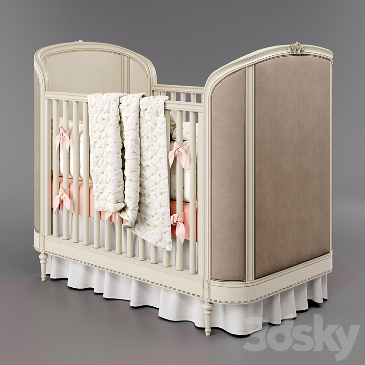 AVELINE PANEL CRIB Restoration Hardware 3DS Max - thumbnail 1