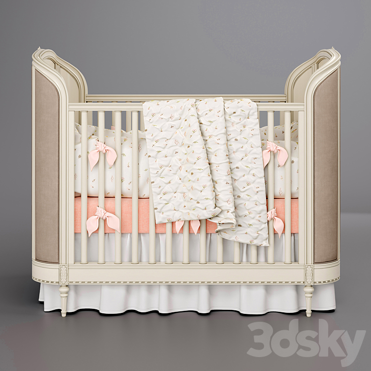 AVELINE PANEL CRIB Restoration Hardware 3DS Max - thumbnail 2