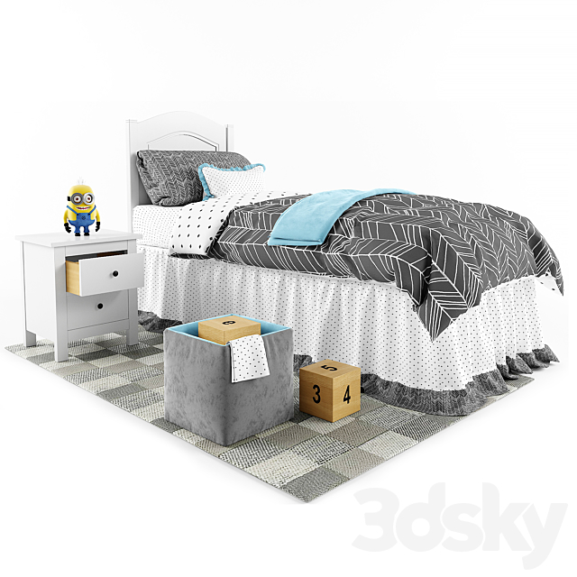 Baby bed and accessories 3DSMax File - thumbnail 1