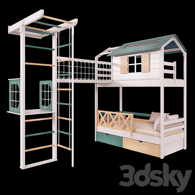 Baby bed and playground 3DSMax File - thumbnail 1