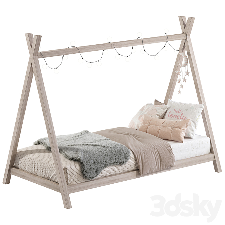 Baby bed in the form of a house 4 3DS Max - thumbnail 1