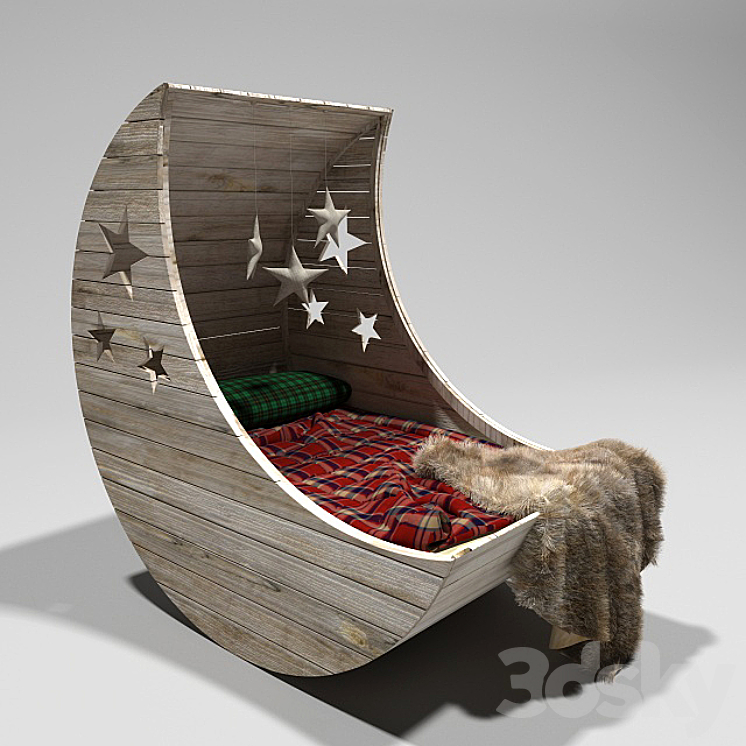 Baby bed "Moon" 3DS Max - thumbnail 1