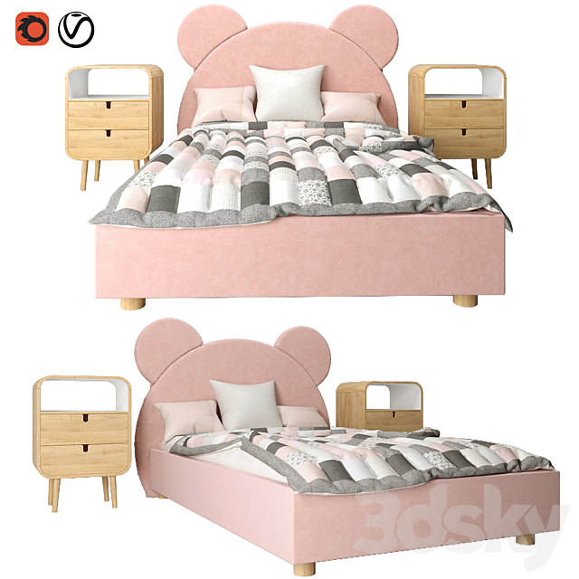 Baby bed Teddy 3DSMax File - thumbnail 1