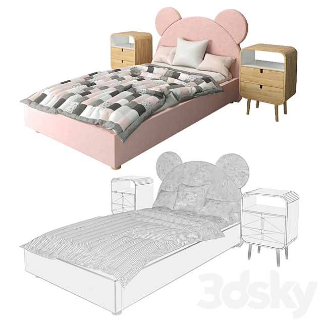 Baby bed Teddy 3DSMax File - thumbnail 2