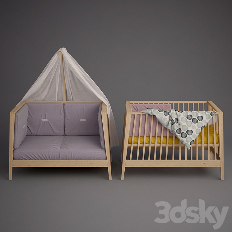 Baby cot Linea by Leander 3DS Max - thumbnail 1