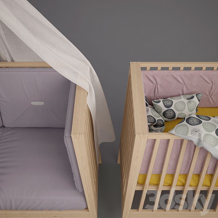 Baby cot Linea by Leander 3DS Max - thumbnail 2