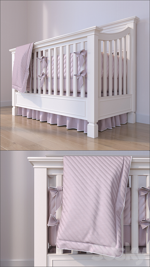 Baby cot Pottery Barn Larkin 3DS Max Model - thumbnail 2