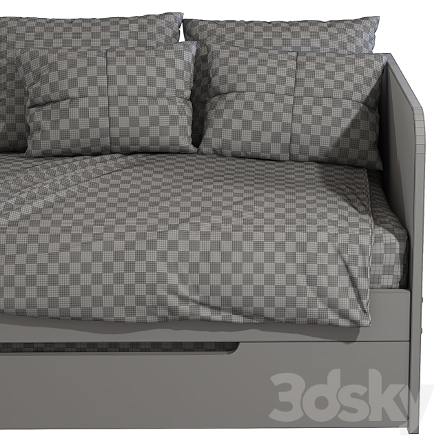 Banquette Lit Gigogne Bed 3DS Max Model - thumbnail 5