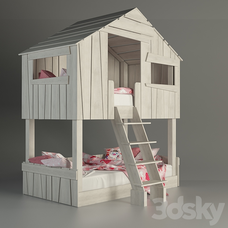 Bed – a house for a child's room 3DS Max - thumbnail 1