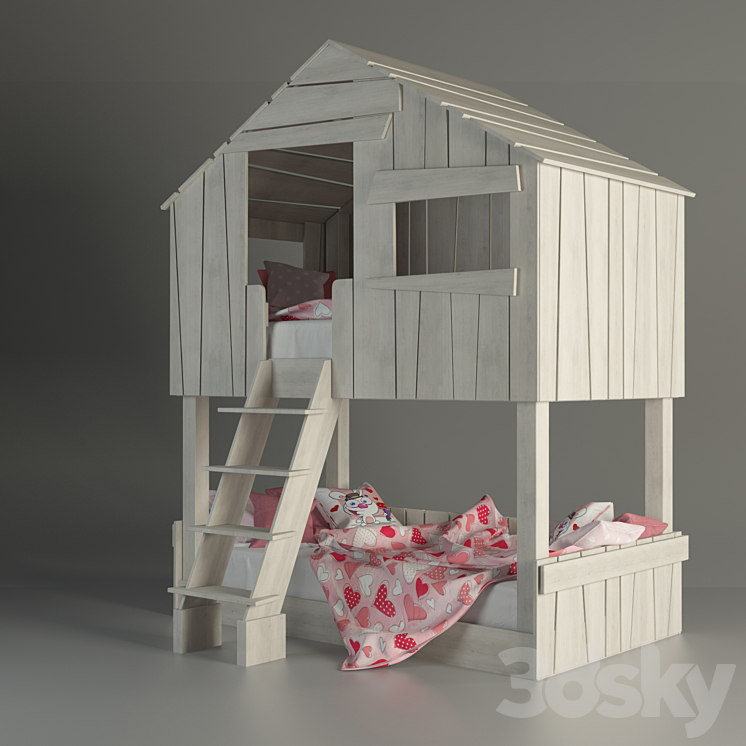 Bed – a house for a child's room 3DS Max - thumbnail 2