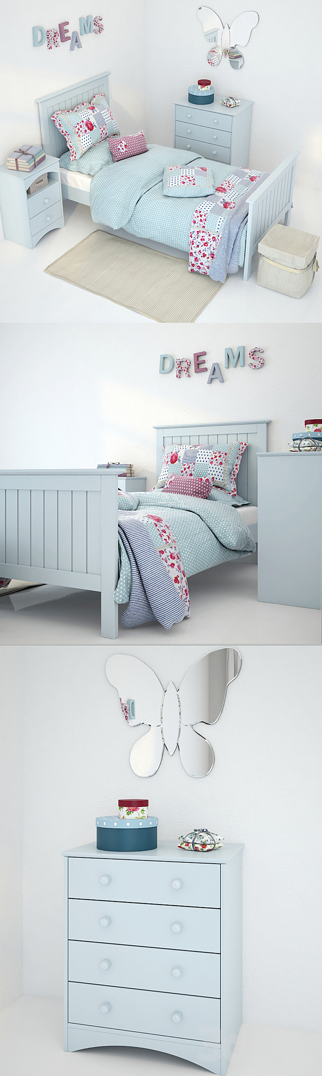 Bed Barney Blue 3DS Max Model - thumbnail 2