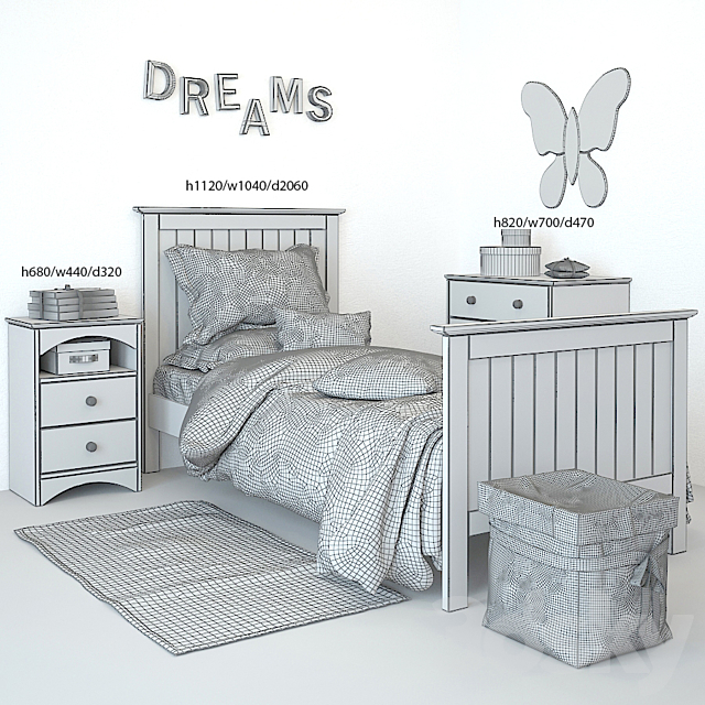 Bed Barney Blue 3DS Max Model - thumbnail 3