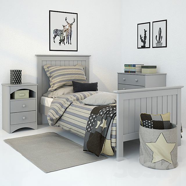 Bed Barney Grey 3DSMax File - thumbnail 1