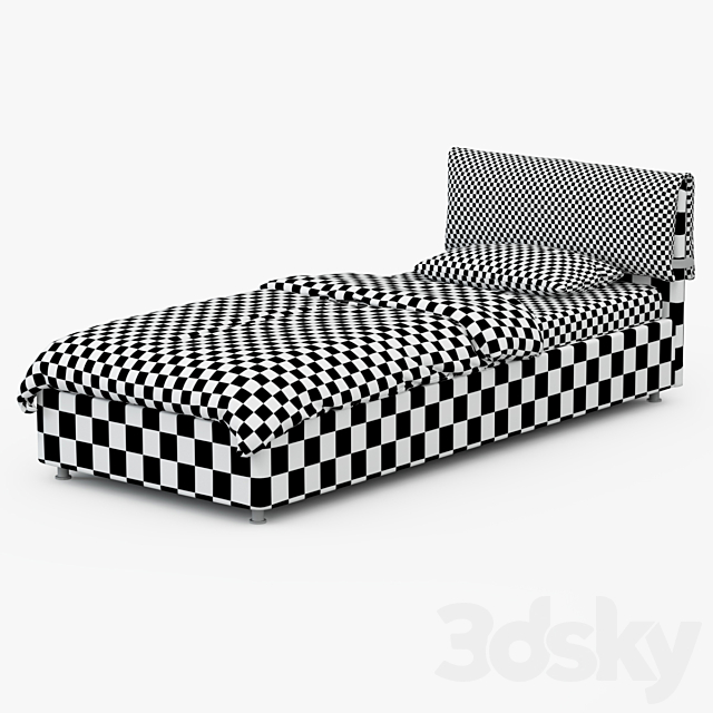 Bed Box Spring 3DS Max Model - thumbnail 2