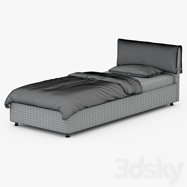 Bed Box Spring 3DS Max Model - thumbnail 3