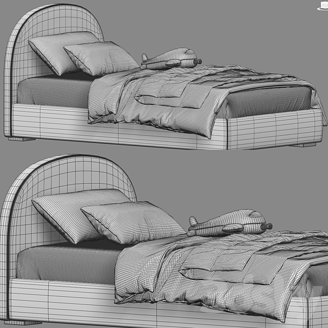 Bed Childroom Set 17 3DS Max Model - thumbnail 5