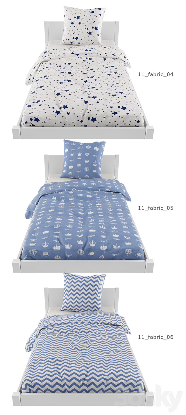 Bed clothes 11 3DS Max Model - thumbnail 3