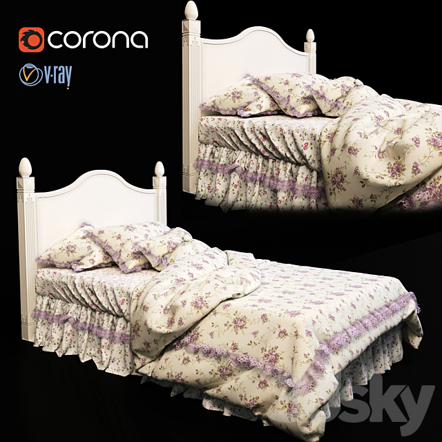 Bed flya chic Chebbi 3DSMax File - thumbnail 1