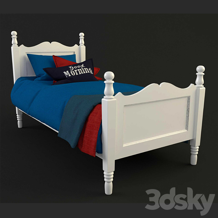 Bed for a teenager 3DS Max - thumbnail 1