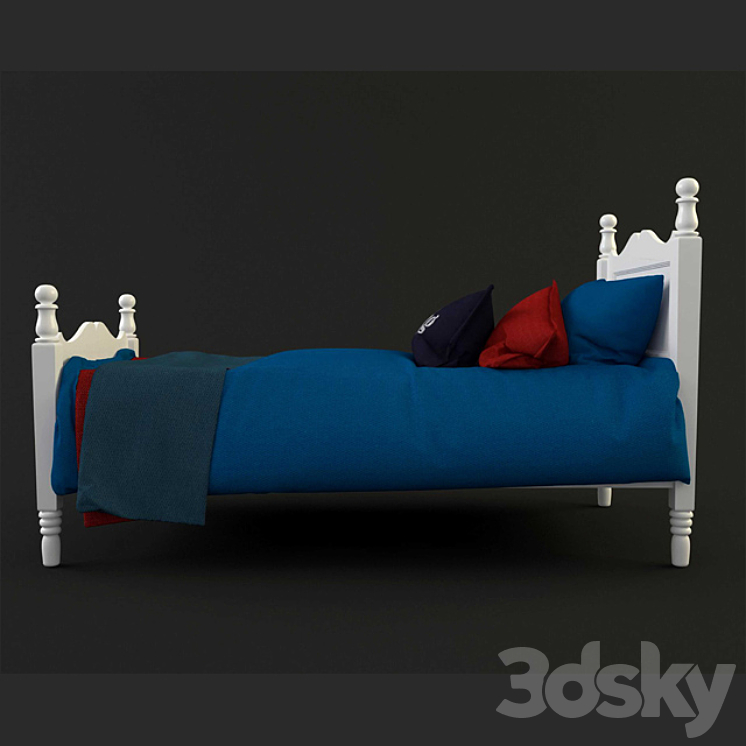 Bed for a teenager 3DS Max - thumbnail 2