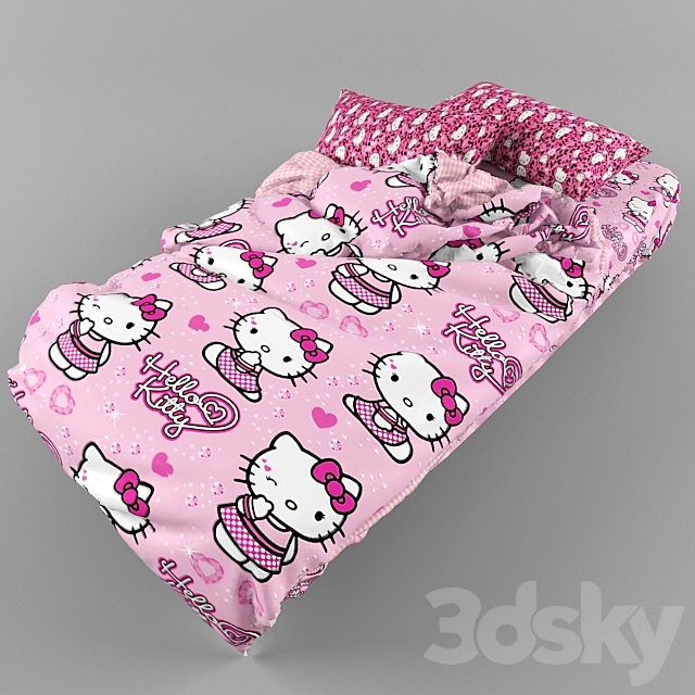 bed hello kitty 3ds Max - thumbnail 2