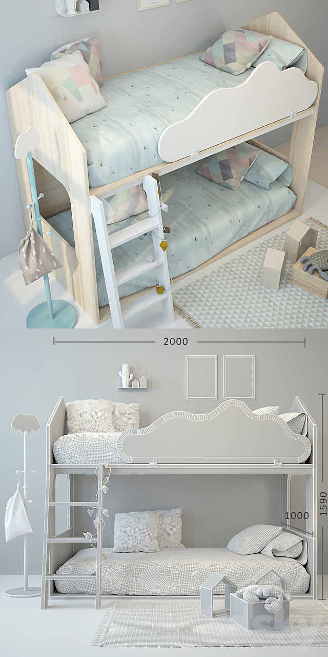 Bed-house 3DS Max Model - thumbnail 3