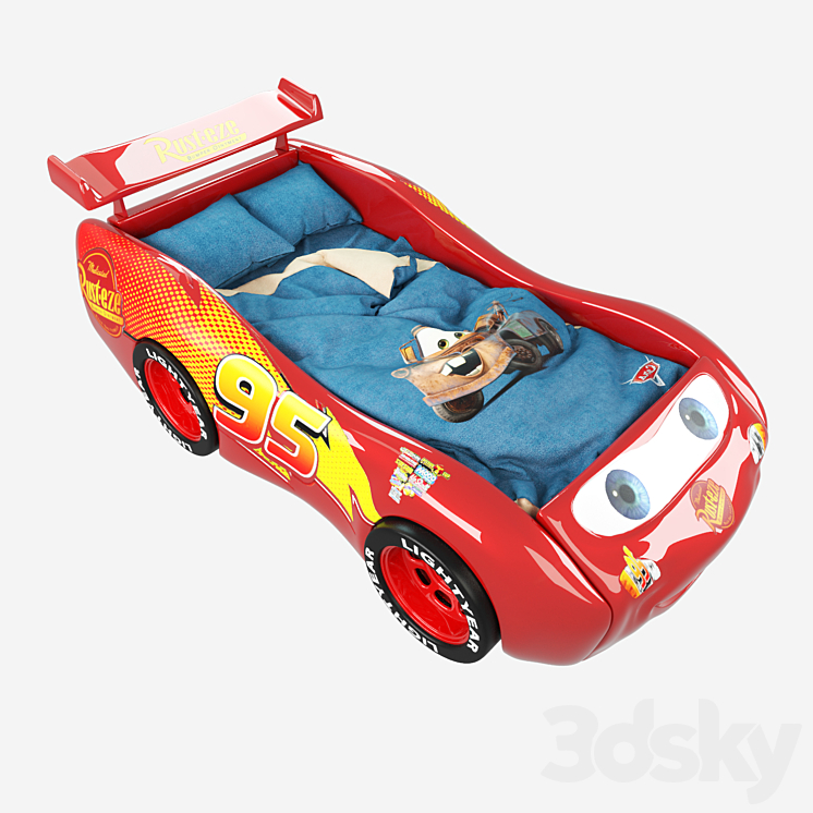 Bed Lightning Mcqueen 3DS Max - thumbnail 1