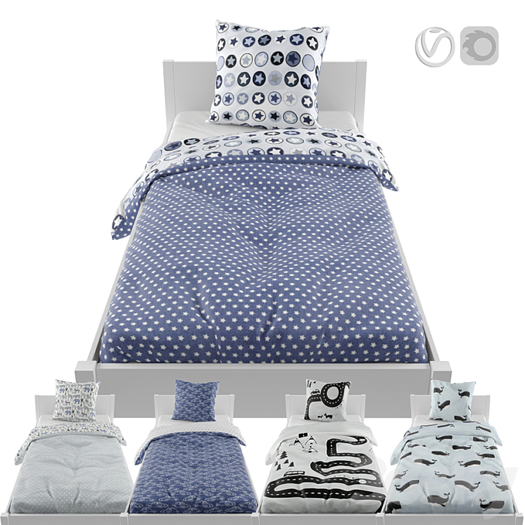 Bed linen 01 3DS Max - thumbnail 1