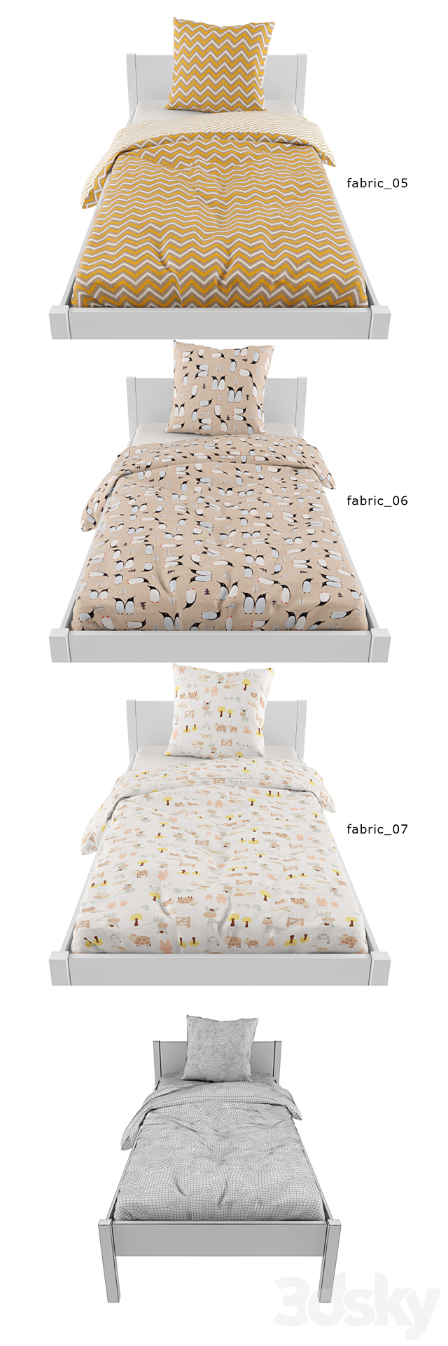 Bed linen 06 3ds Max - thumbnail 3