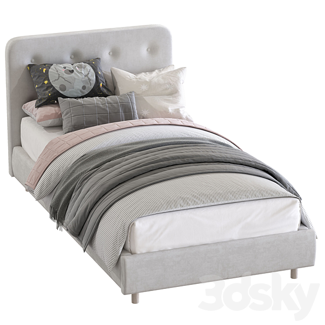 Bed Miller Tufted Upholstered Bed 2 3DSMax File - thumbnail 2