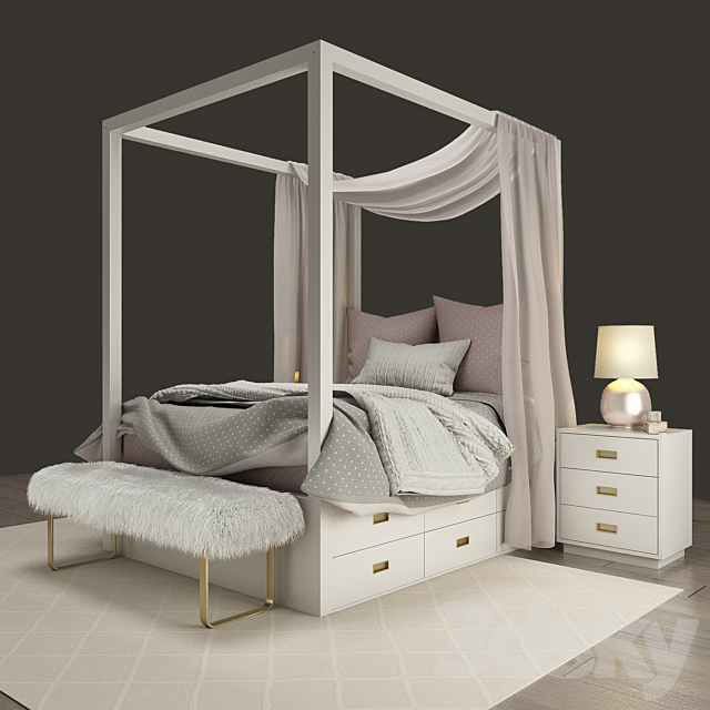 BED Restoration Hardware AVALON 3DSMax File - thumbnail 2