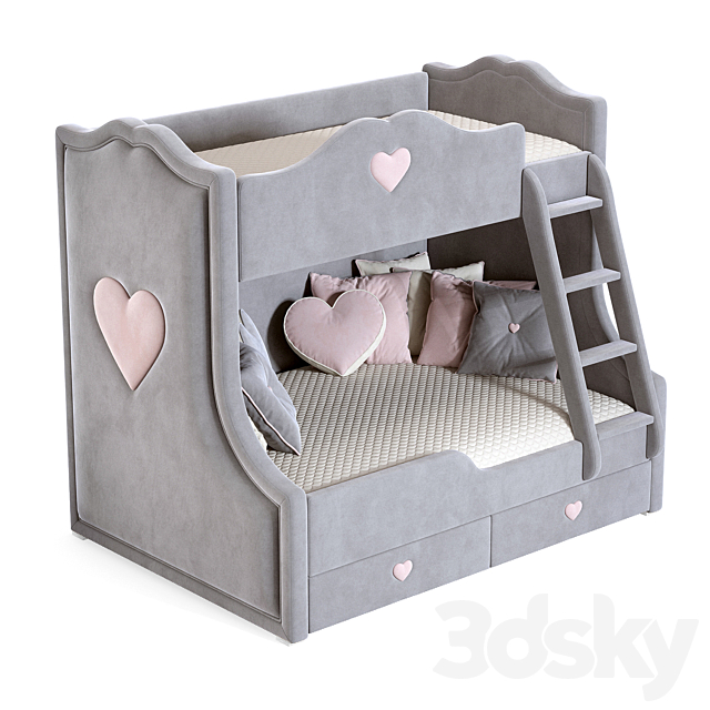 Bed SWEET HEART_ Iriska 3DS Max Model - thumbnail 1