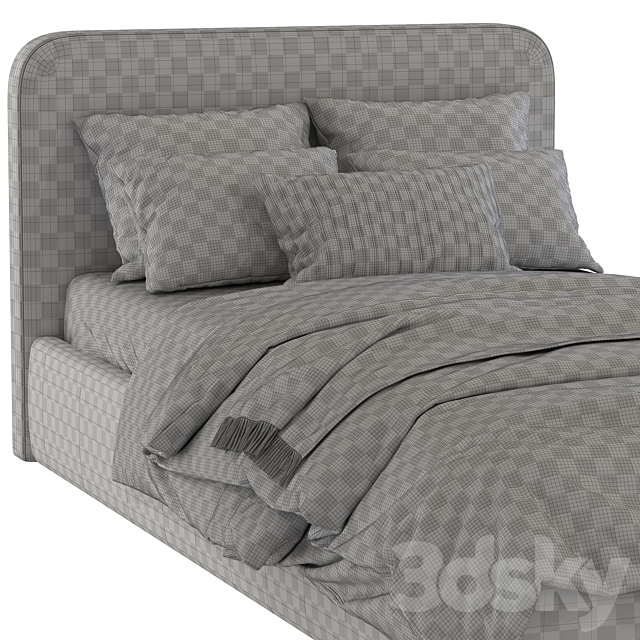 Bed with a soft headboard 11 3DSMax File - thumbnail 5