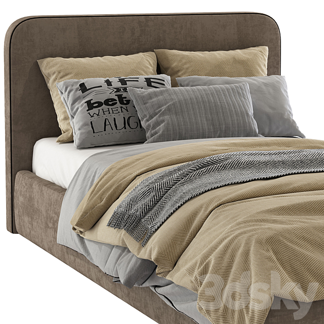 Bed with a soft headboard 11 3DSMax File - thumbnail 6