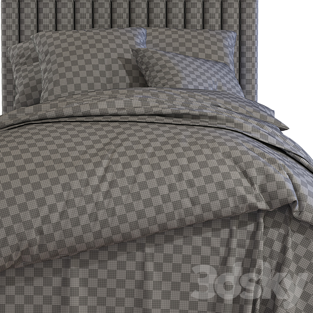 Bed with a soft headboard 4 3DSMax File - thumbnail 5