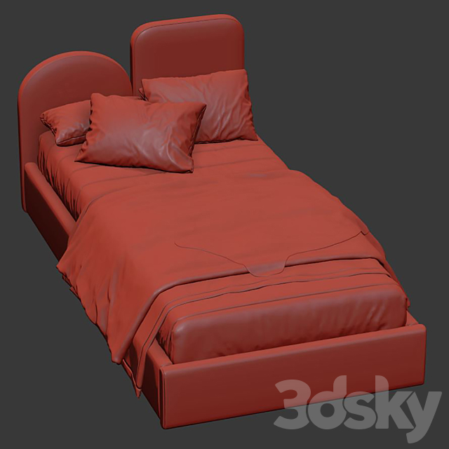 Bed with upholstered headboard 267 3DSMax File - thumbnail 7