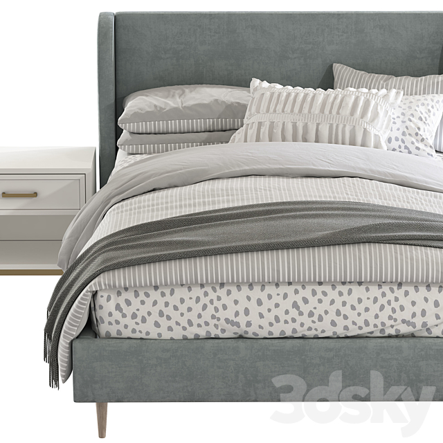 Bed Wren Wingback Upholstered Bed 3DSMax File - thumbnail 4