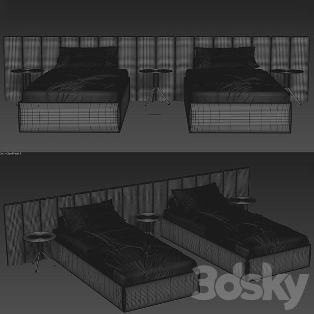 Bed037-Single Bed Children 3DSMax File - thumbnail 4