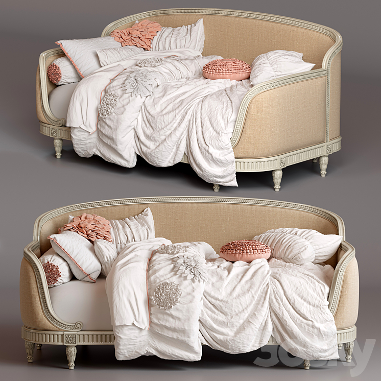 BELLE UPHOLSTERED DAYBED Restoration Hardware 3DS Max Model - thumbnail 1