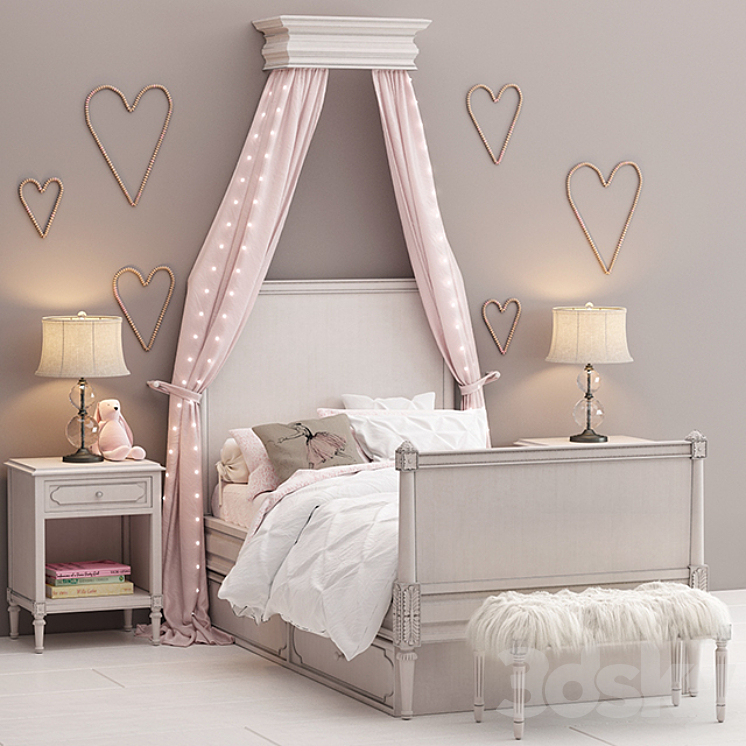 Bellina bedroom set Restoration Hardware Baby and Child 3DS Max - thumbnail 1