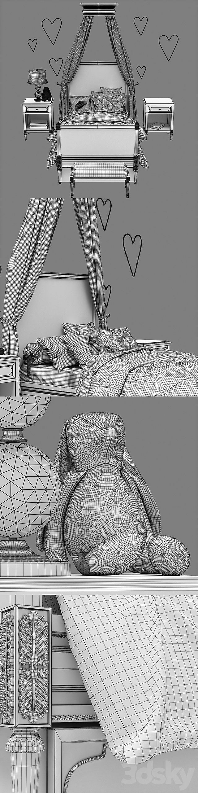 Bellina bedroom set. Restoration Hardware Baby and Child 3DSMax File - thumbnail 3