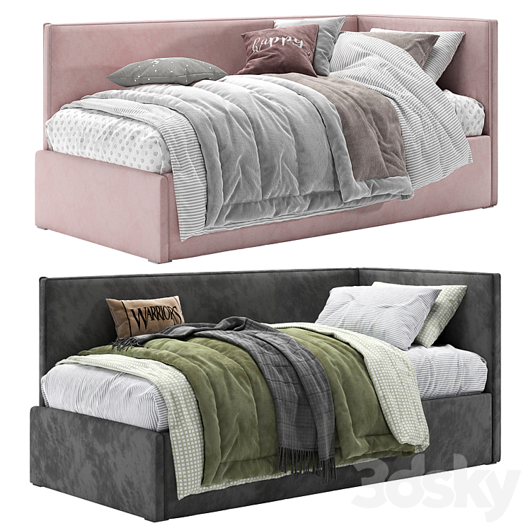 Berto corner bed 3DS Max Model - thumbnail 1