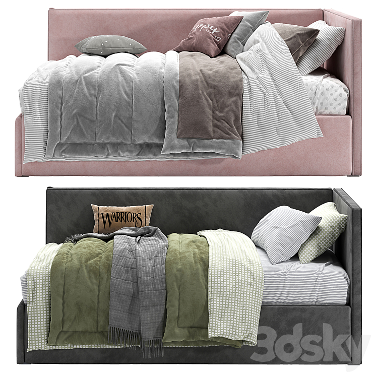 Berto corner bed 3DS Max Model - thumbnail 2